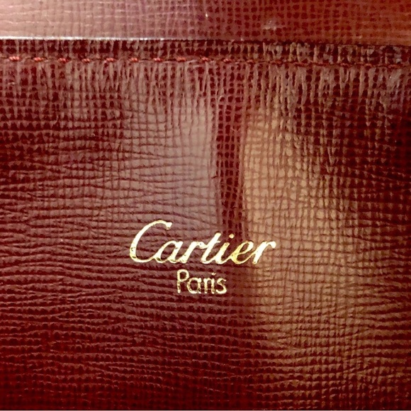 Must De Cartier Turn Lock Shoulder Leather Bag Gold Hardware W / COA Multi-HP - Picture 5 of 15
